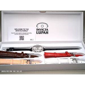 Invicta Lupah 48949 Women's Dress Watch 29mm Silver Dial + 5 Leather Straps NIB